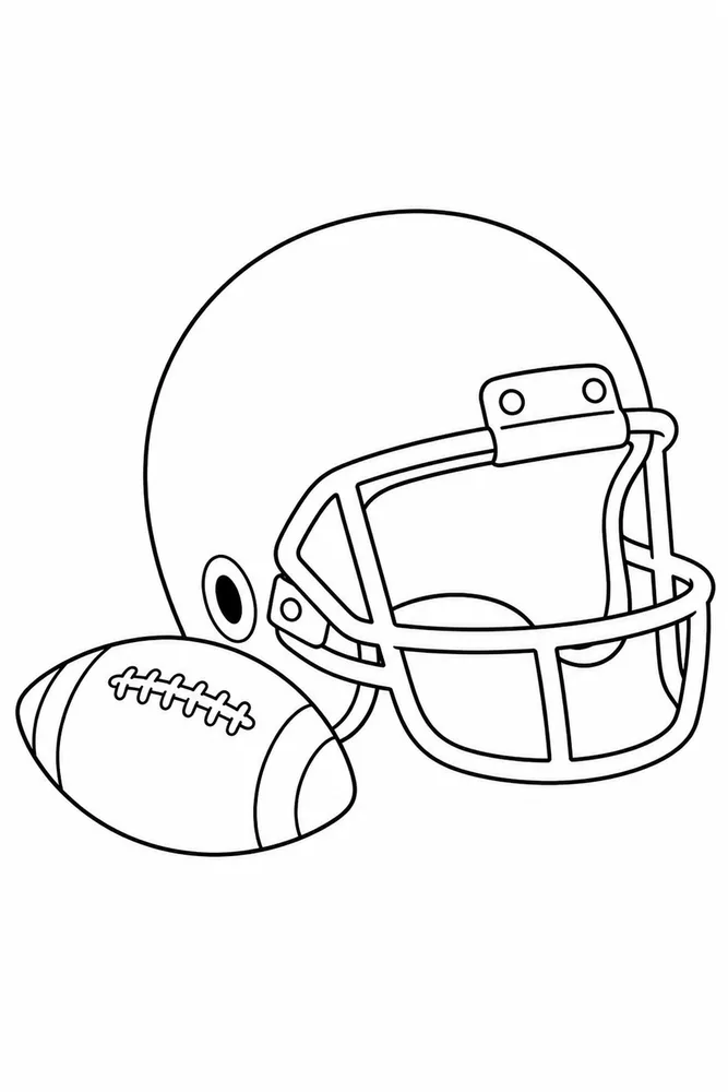 Football Helmet Football helmet easy beginner page coloring page