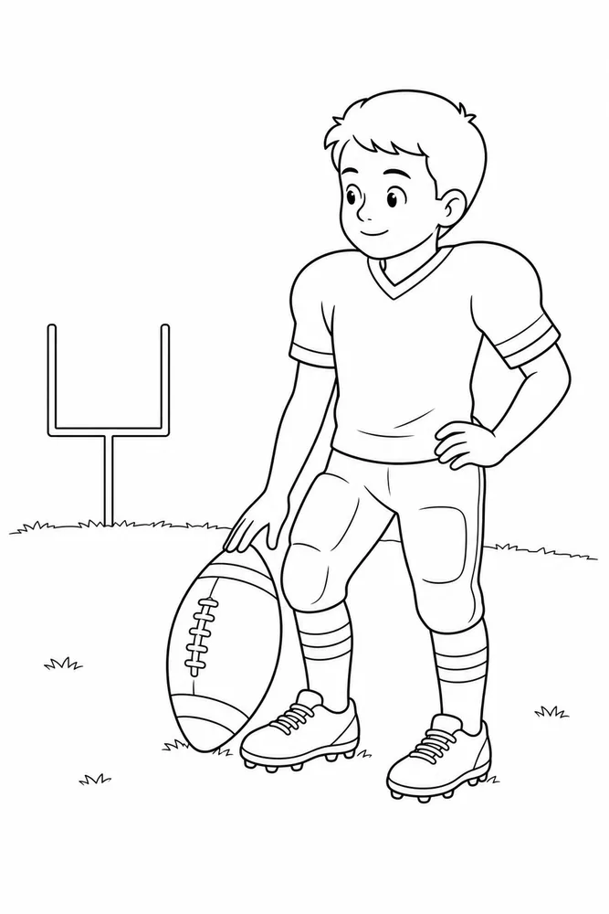 Football Player Football player easy beginner page coloring page