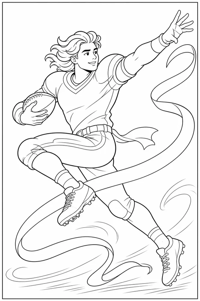 Football Player Football player playful pose coloring page