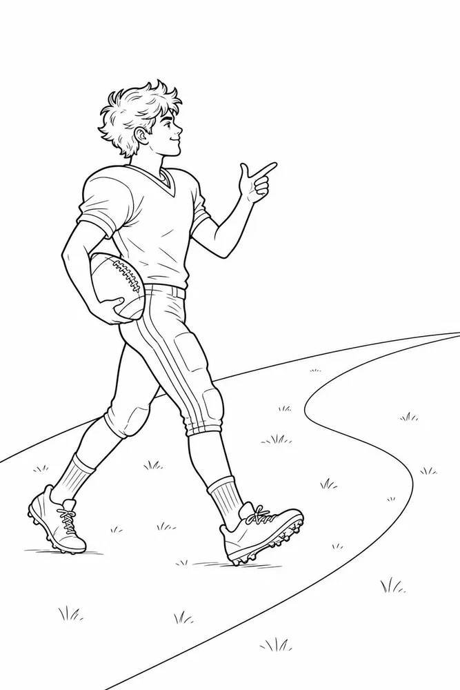 Football Player Football player simple scene coloring page