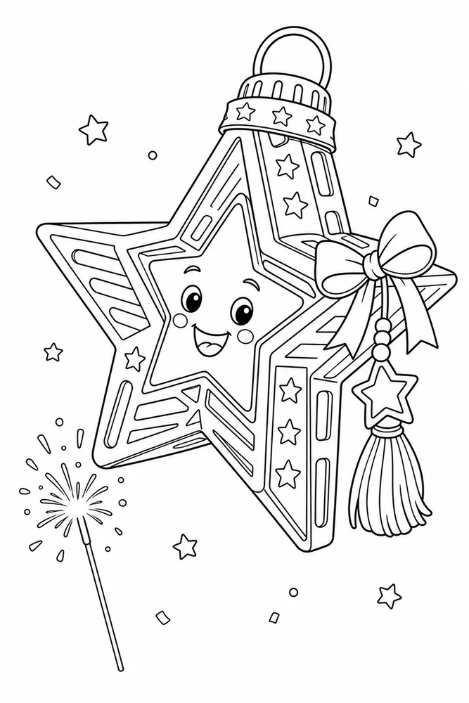 Happy 4th of July Happy 4th of july front portrait coloring page