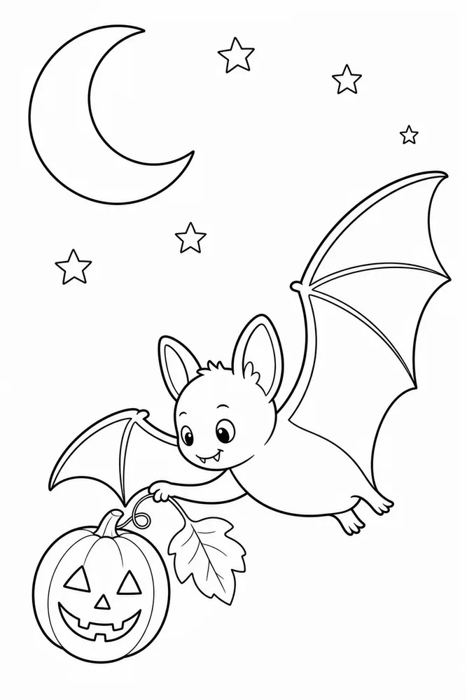 Halloween Bat Halloween bat easy beginner page coloring page