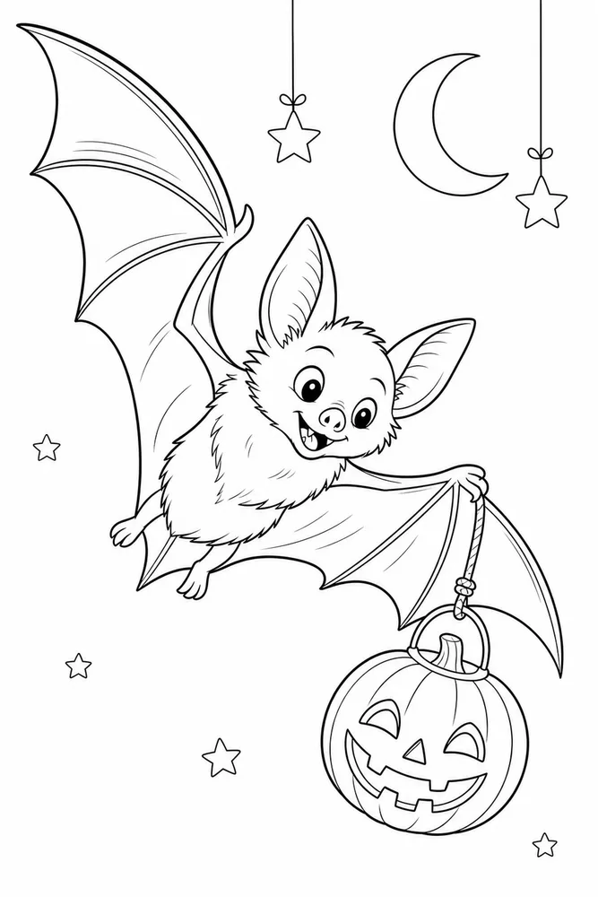 Halloween Bat Halloween bat playful pose coloring page