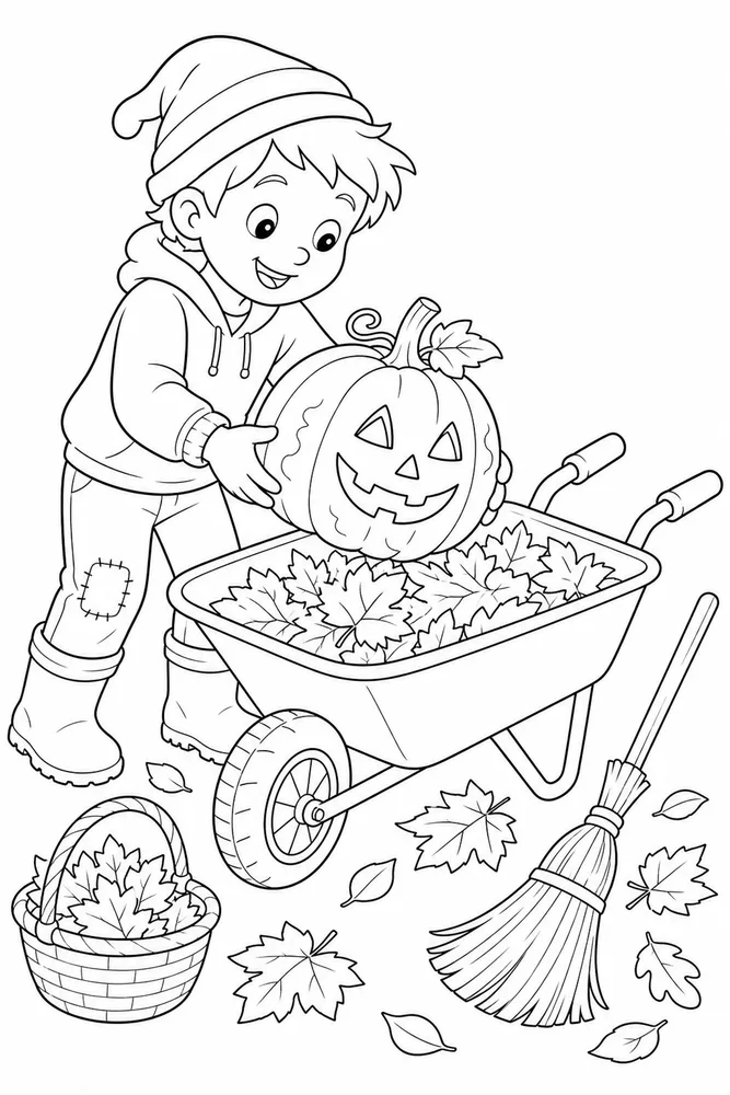 Halloween Pumpkin Halloween pumpkin activity scene coloring page