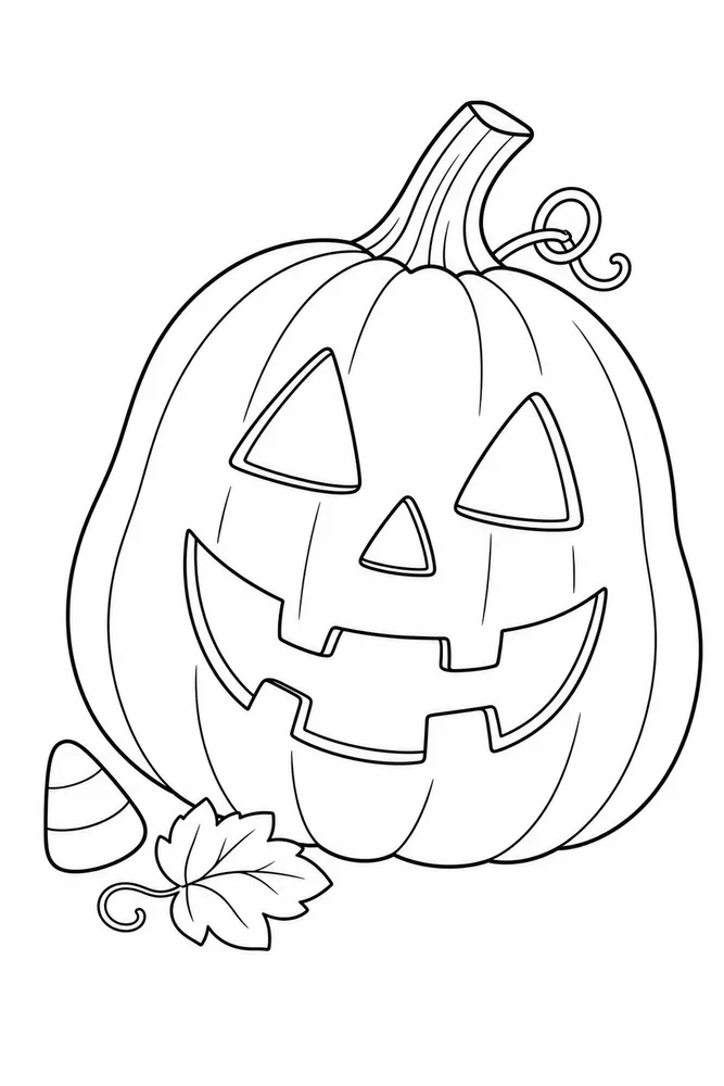 Halloween Pumpkin Coloring Pages preview: Halloween Pumpkin Halloween pumpkin front portrait coloring page