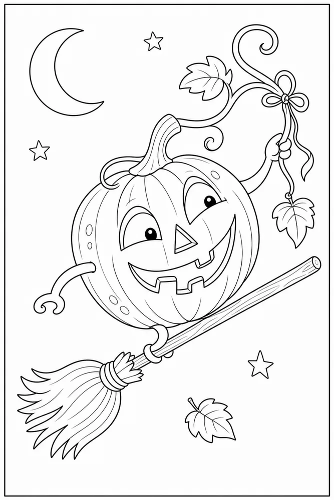 Halloween Pumpkin Halloween pumpkin playful pose coloring page