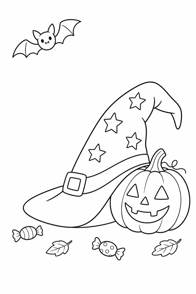 Spooky Halloween Spooky halloween easy beginner page coloring page