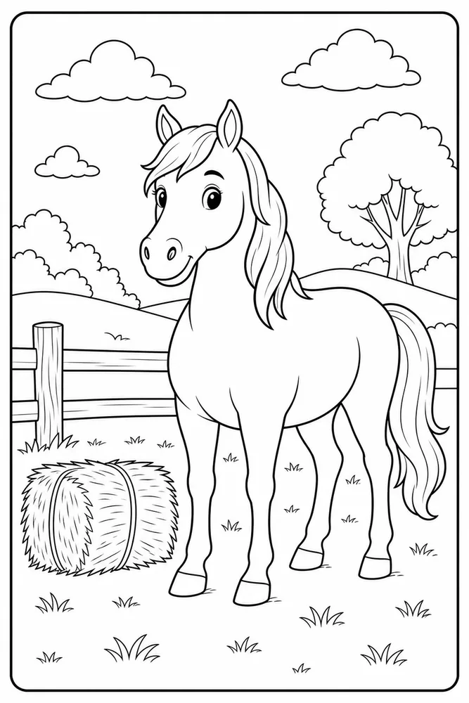 Easy Horse Simple Prop coloring page
