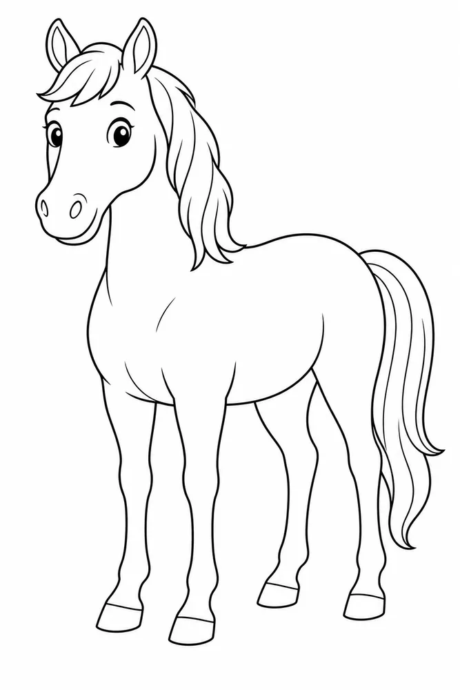 Easy Horse Single Object Scene coloring page