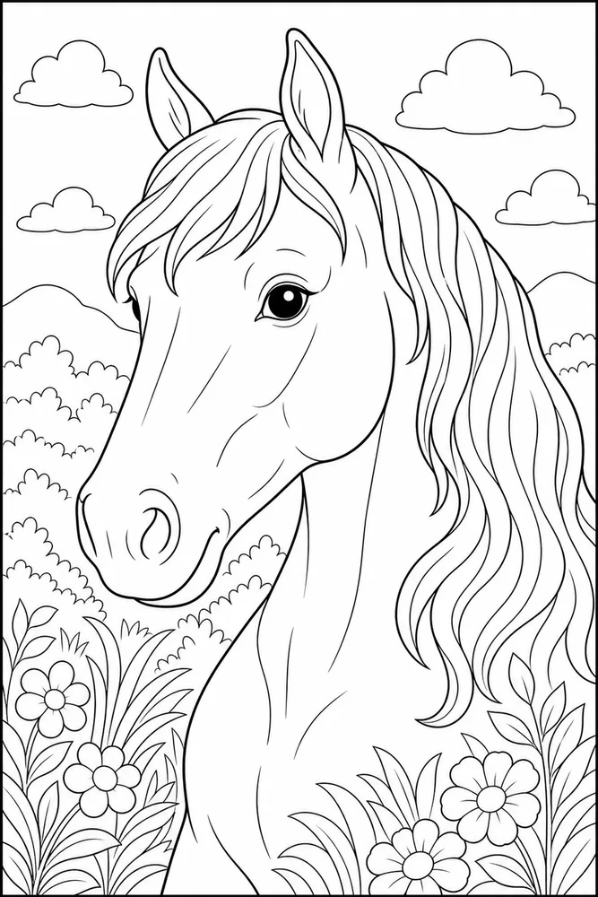 Horse Head Eye And Snout coloring page
