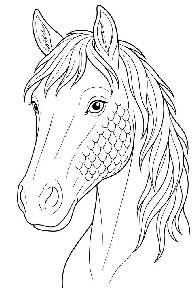 Horse Head Scaly Cheek coloring page
