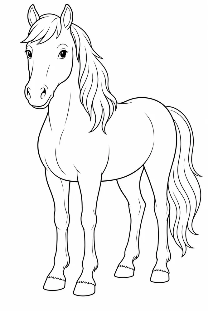 Horse Simple Horse Portrait coloring page