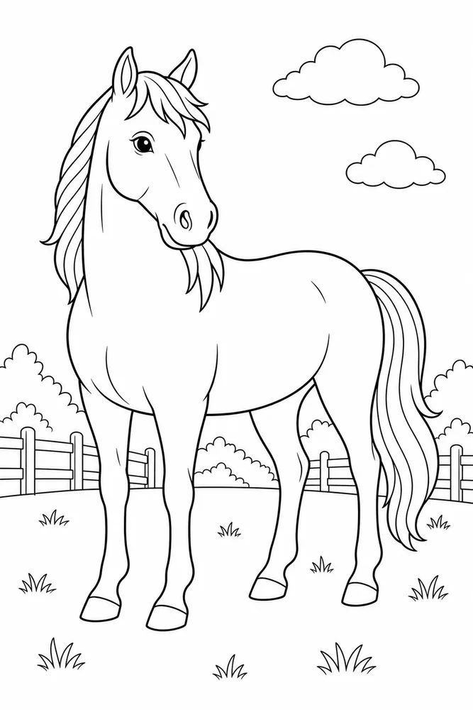 Simple Horse Large Object coloring page