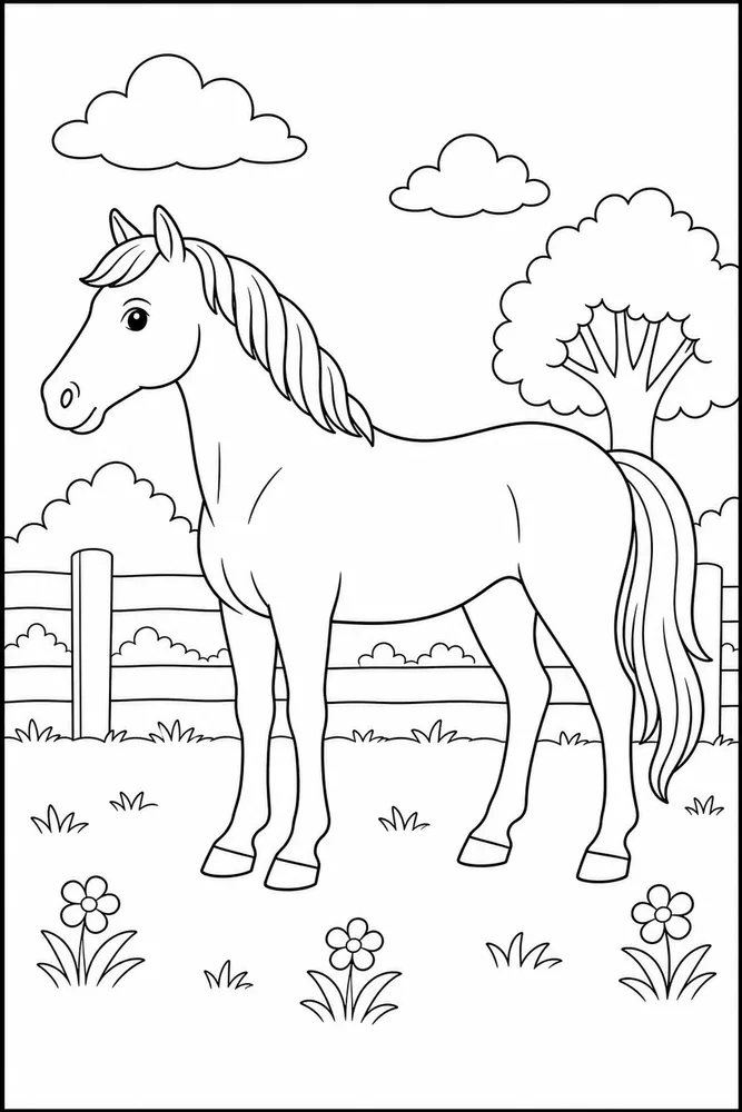 Simple Horse Side Profile coloring page