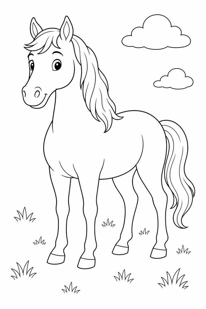 Simple Horse Starter Sheet coloring page