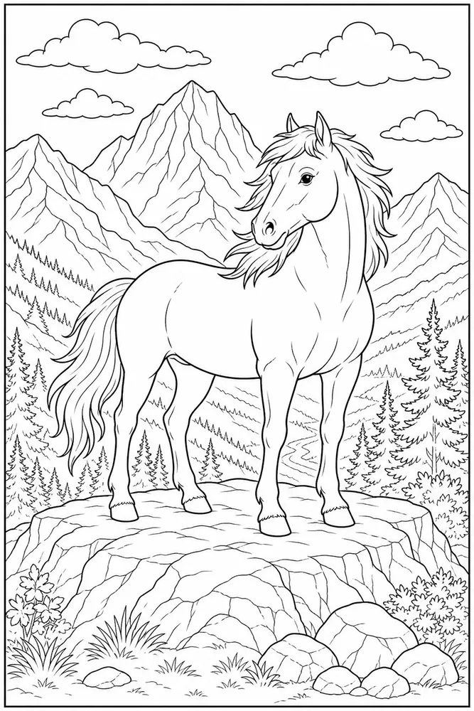Wild Horse Mountain Overlook coloring page