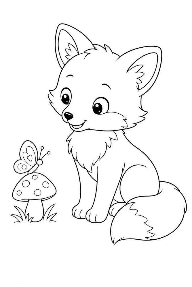 Kawaii Animals Kawaii animals front portrait coloring page