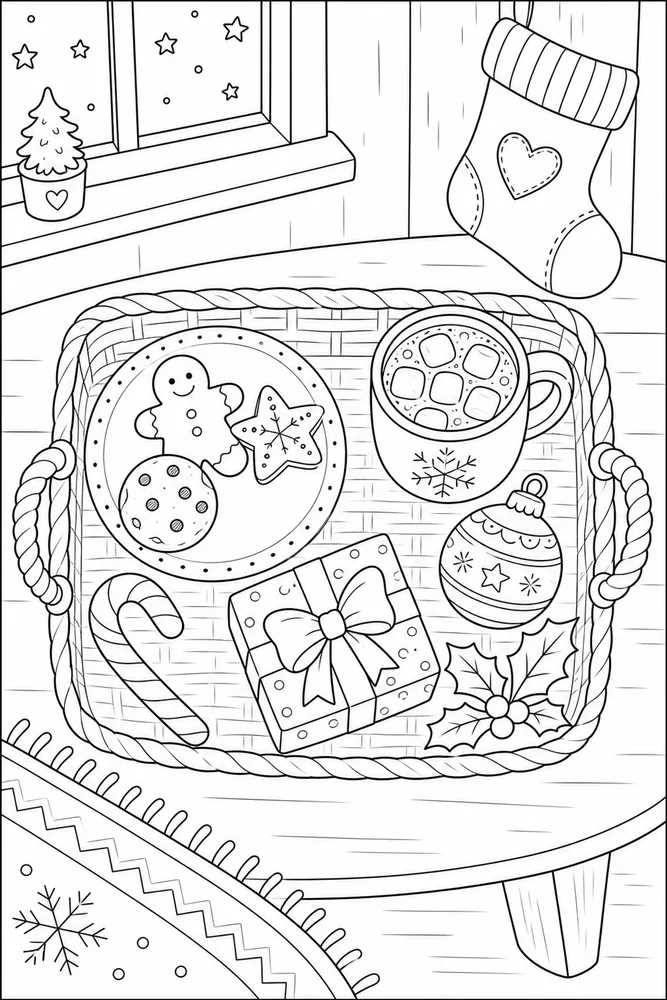 Christmas Coloring Pages for Kids Christmas coloring pages for kids cozy indoor moment coloring page