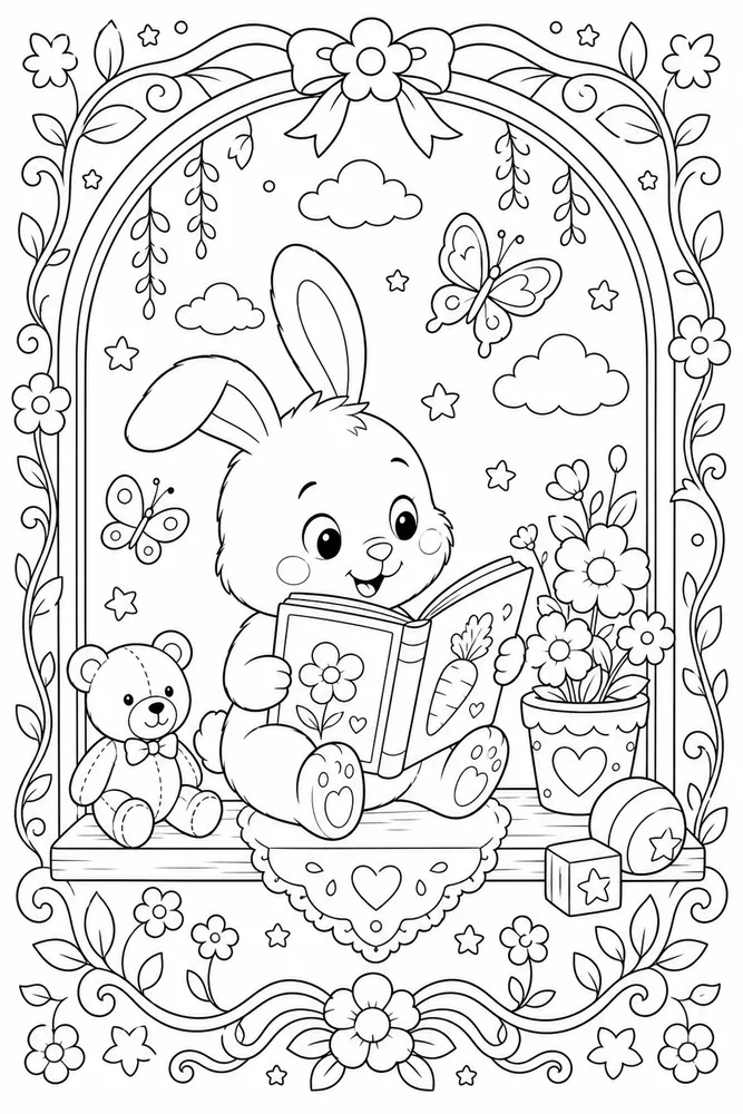 Cute Coloring Pages for Kids Cute coloring pages for kids decorative border coloring page
