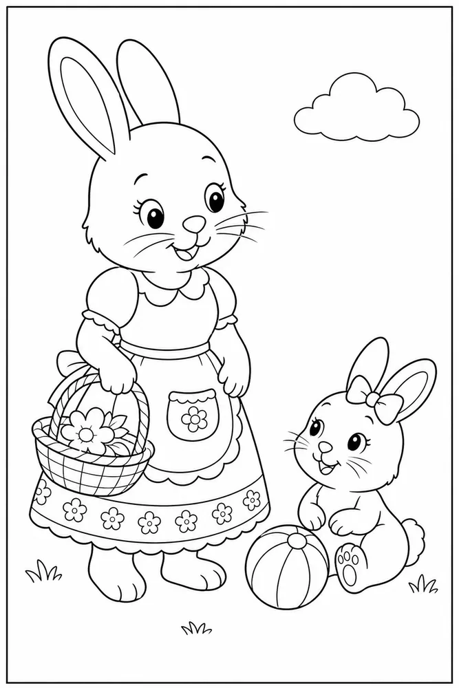 Cute Coloring Pages for Kids Cute coloring pages for kids family scene coloring page