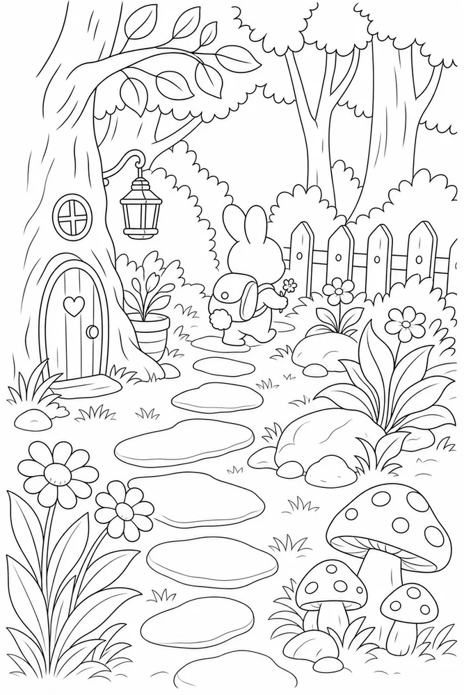 Cute Coloring Pages for Kids Cute coloring pages for kids habitat background coloring page