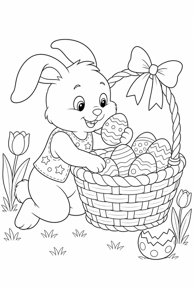 Easter Coloring Pages for Kids Easter coloring pages for kids activity scene coloring page