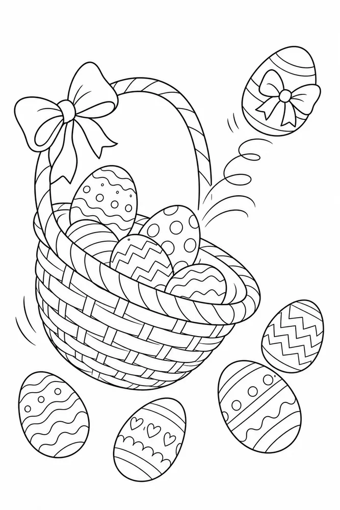 Easter Coloring Pages for Kids Easter coloring pages for kids playful pose coloring page