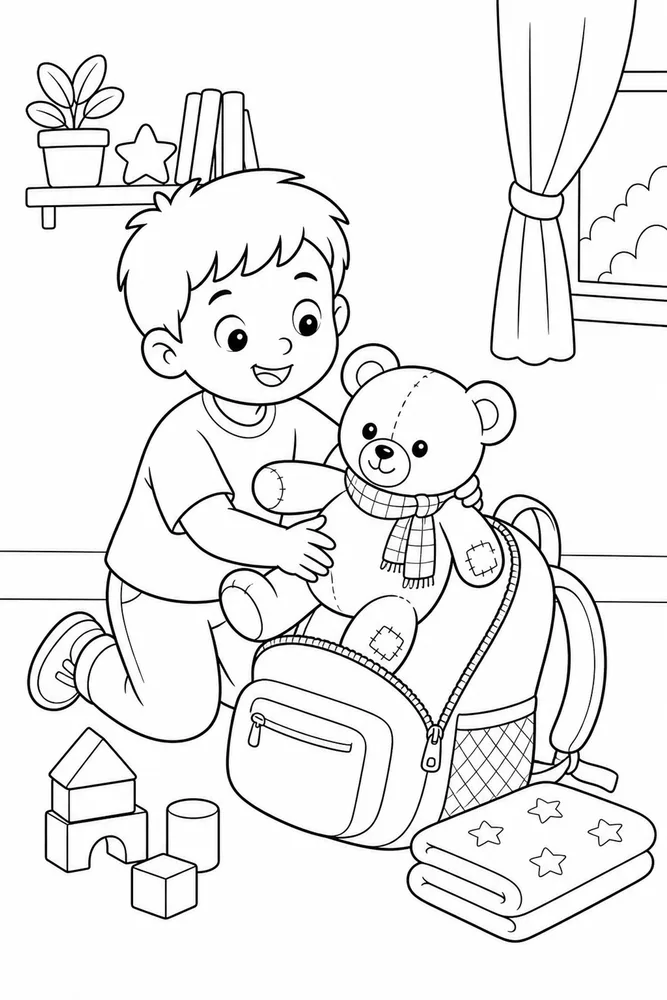 Easy Coloring Pages for Kids Easy coloring pages for kids activity scene coloring page