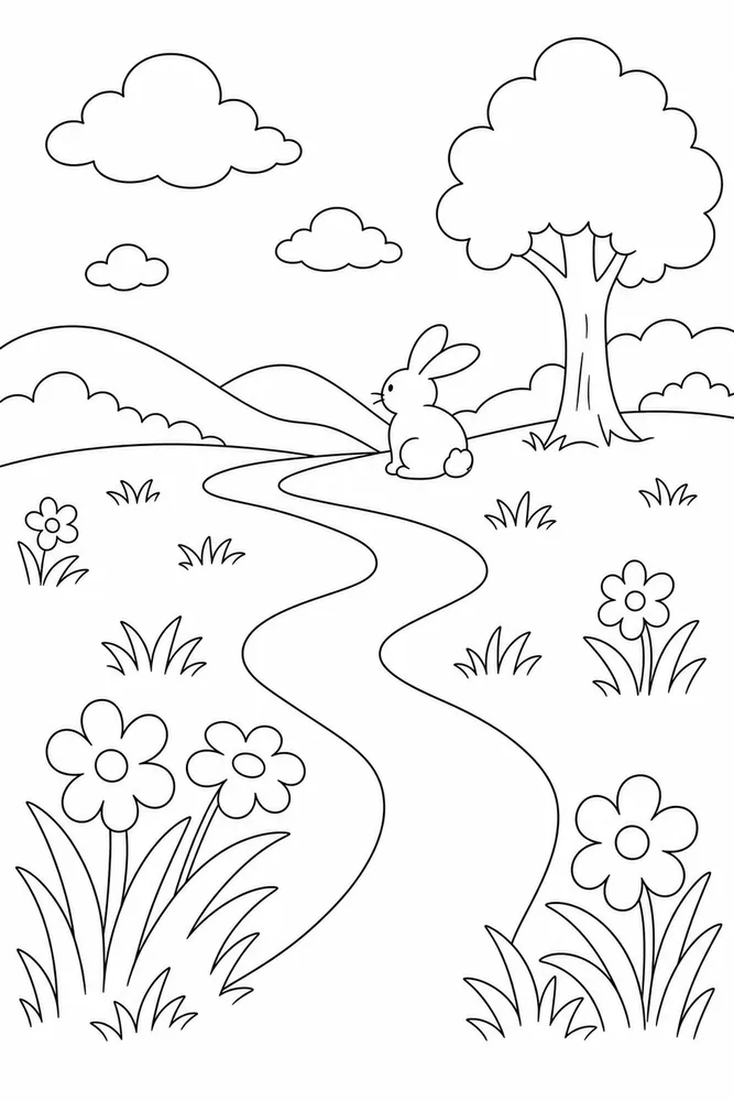 Easy Coloring Pages for Kids Easy coloring pages for kids habitat background coloring page