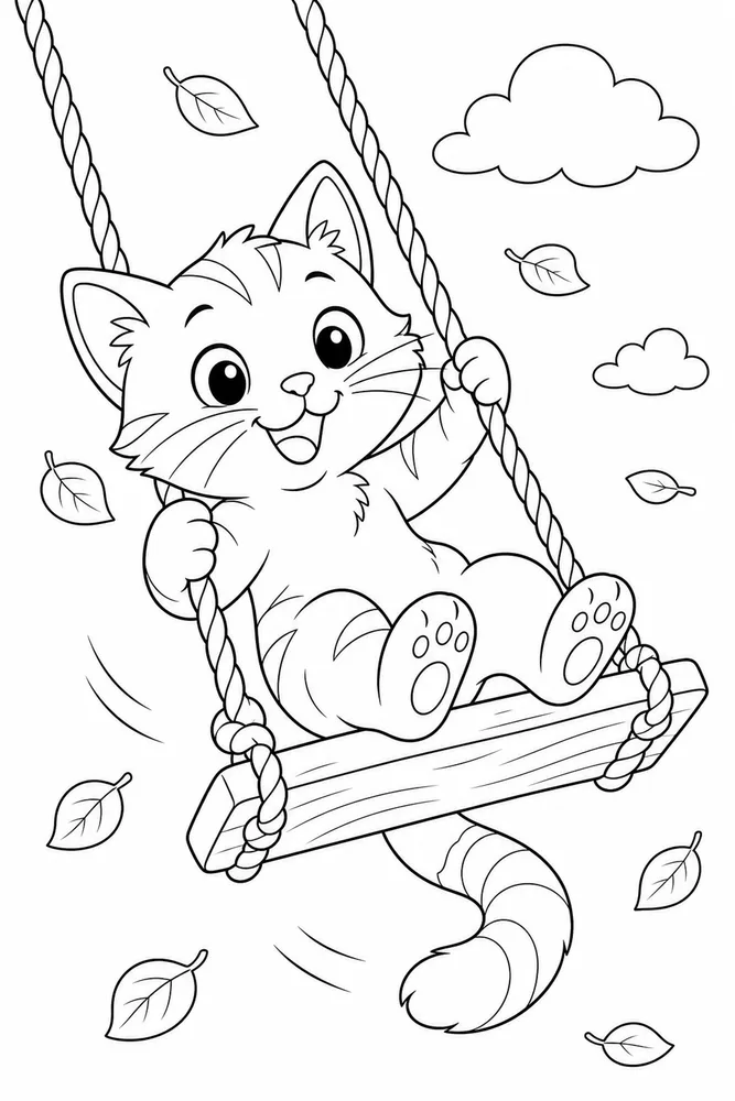 Easy Coloring Pages for Kids Easy coloring pages for kids playful pose coloring page