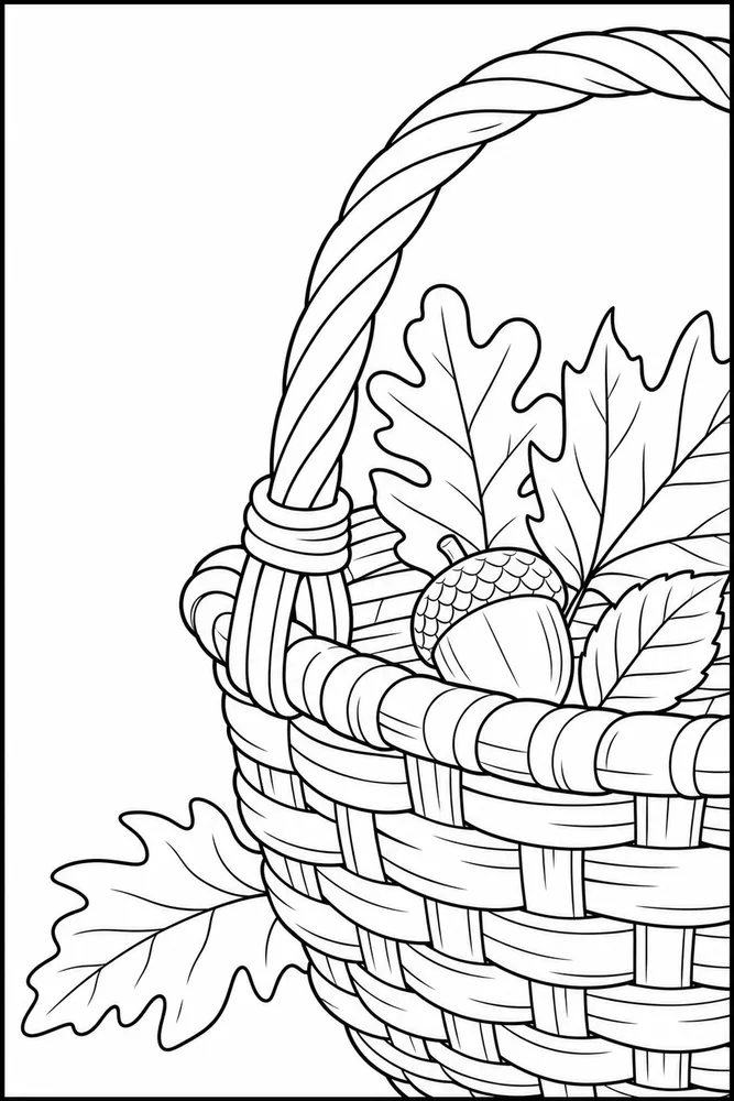 Fall Coloring Pages for Kids Fall coloring pages for kids close up detail coloring page