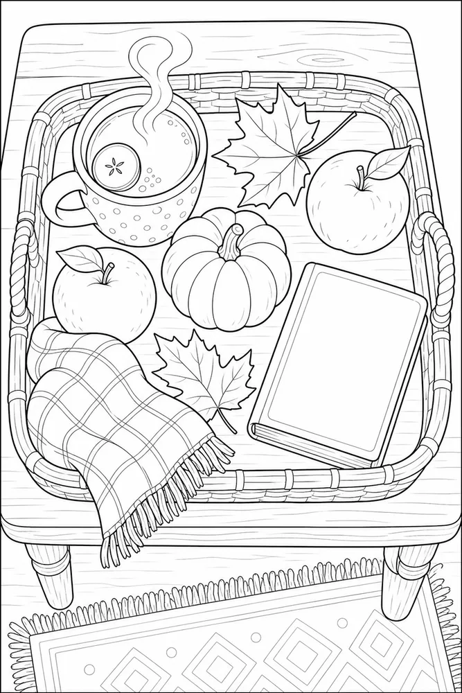 Fall Coloring Pages for Kids Fall coloring pages for kids cozy indoor moment coloring page