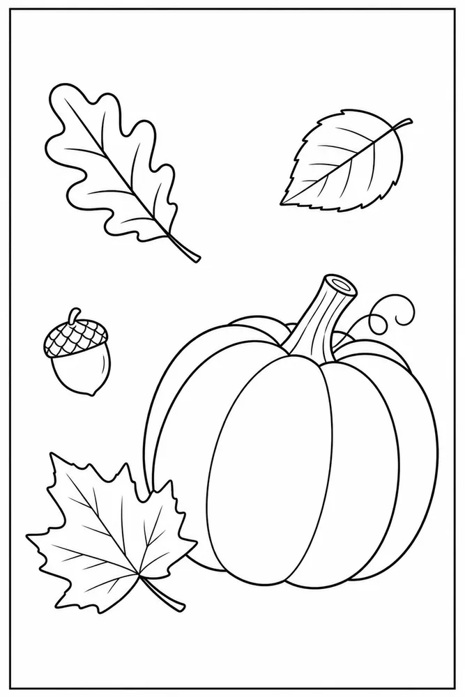 Fall Coloring Pages for Kids Fall coloring pages for kids easy beginner page coloring page
