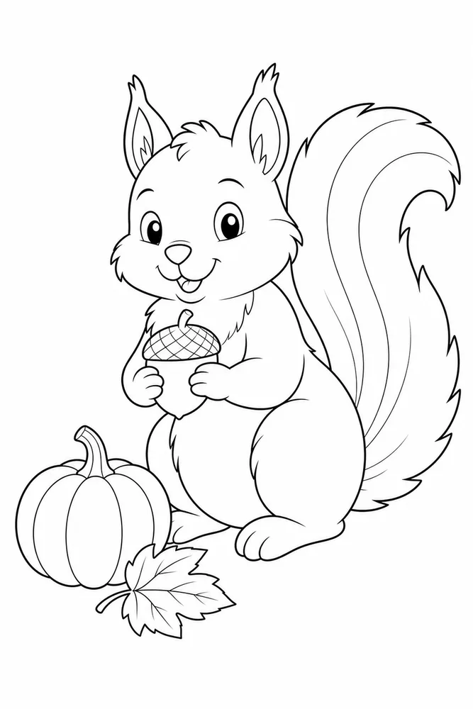 Fall Coloring Pages for Kids Coloring Pages preview: Fall Coloring Pages for Kids Fall coloring pages for kids front portrait coloring page