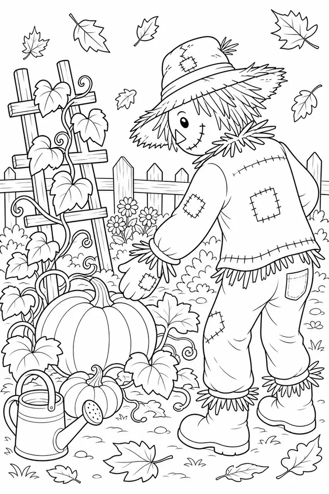 Fall Coloring Pages for Kids Fall coloring pages for kids garden setting coloring page