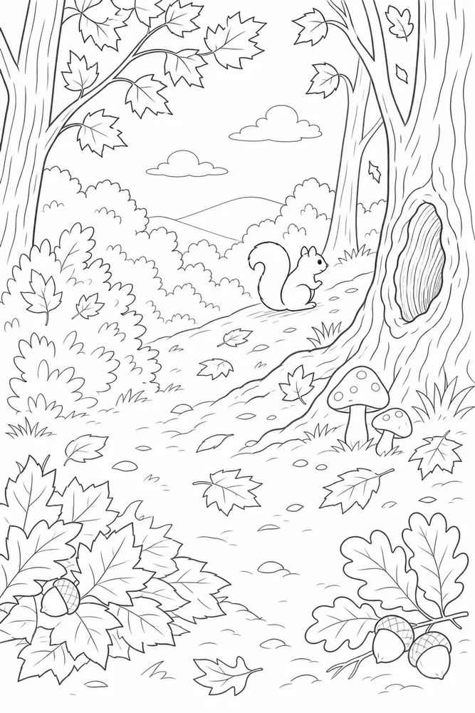 Fall Coloring Pages for Kids Fall coloring pages for kids habitat background coloring page
