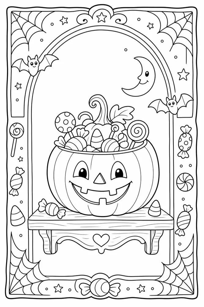 Halloween Coloring Pages for Kids Halloween coloring pages for kids decorative border coloring page