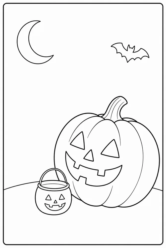 Halloween Coloring Pages for Kids Halloween coloring pages for kids easy beginner page coloring page