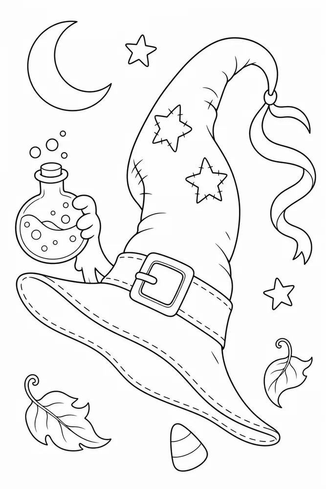 Halloween Coloring Pages for Kids Halloween coloring pages for kids playful pose coloring page