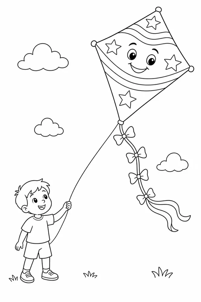 Simple Coloring Pages for Kids Simple coloring pages for kids playful pose coloring page