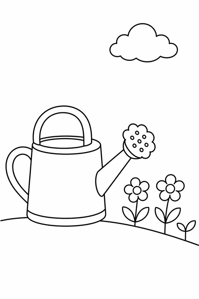 Simple Coloring Pages for Kids Simple coloring pages for kids simple scene coloring page