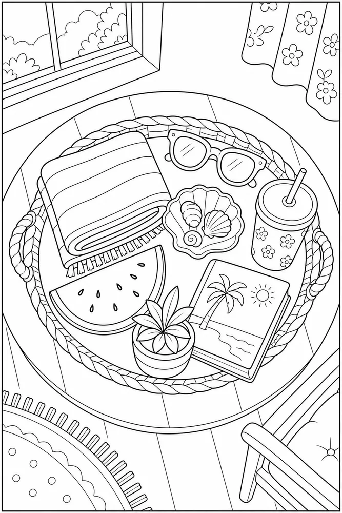 Summer Coloring Pages for Kids Summer coloring pages for kids cozy indoor moment coloring page