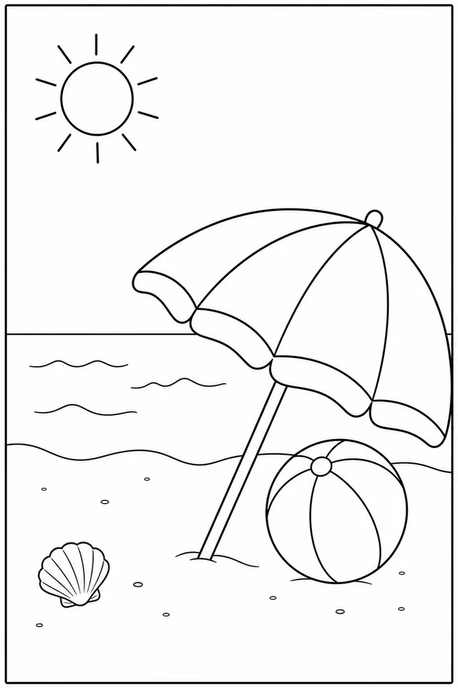 Summer Coloring Pages for Kids Summer coloring pages for kids easy beginner page coloring page