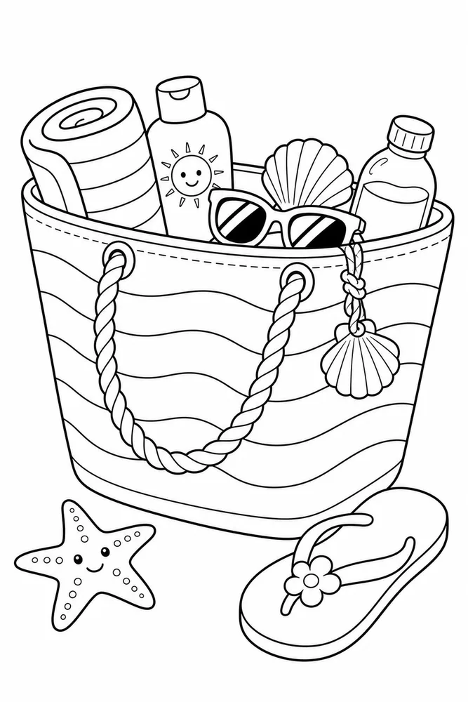 Summer Coloring Pages for Kids Coloring Pages preview: Summer Coloring Pages for Kids Summer coloring pages for kids front portrait coloring page