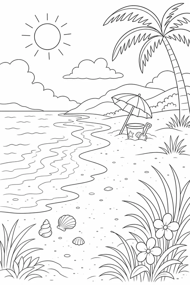 Summer Coloring Pages for Kids Summer coloring pages for kids habitat background coloring page