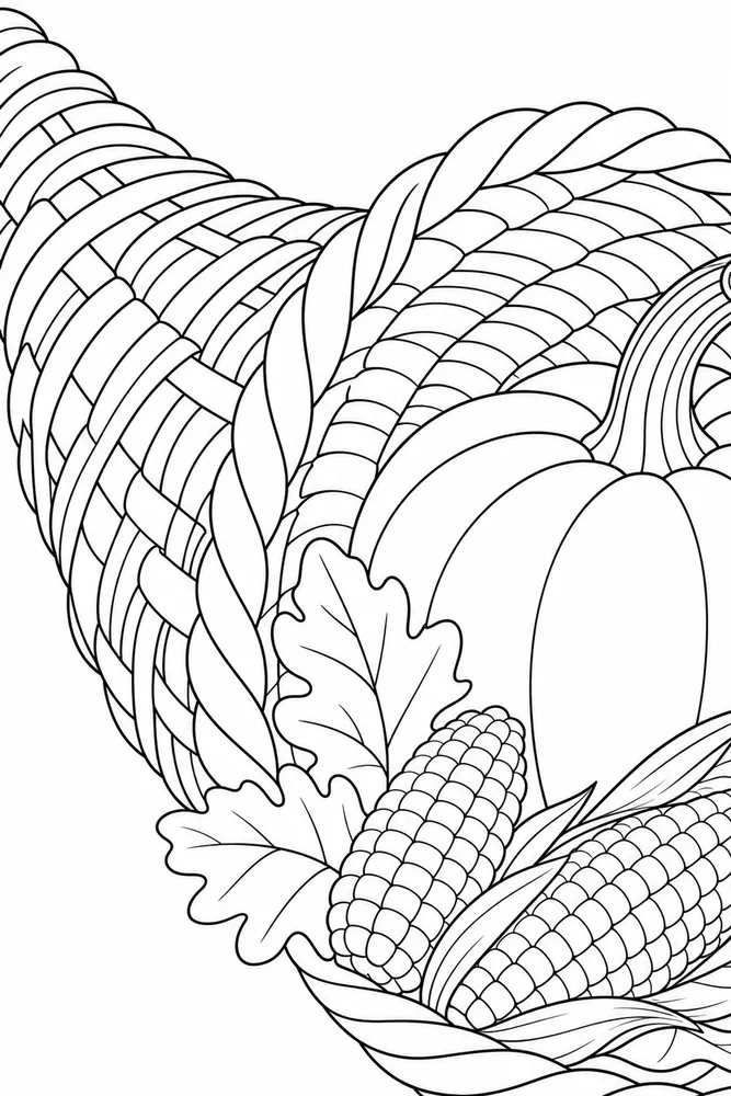 Thanksgiving Coloring Pages for Kids Thanksgiving coloring pages for kids close up detail coloring page