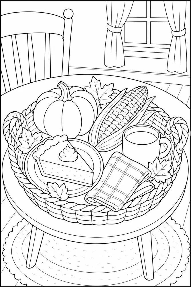 Thanksgiving Coloring Pages for Kids Thanksgiving coloring pages for kids cozy indoor moment coloring page