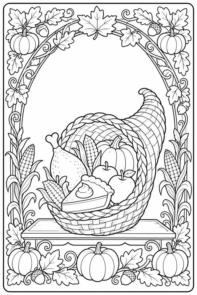 Thanksgiving Coloring Pages for Kids Thanksgiving coloring pages for kids decorative border coloring page