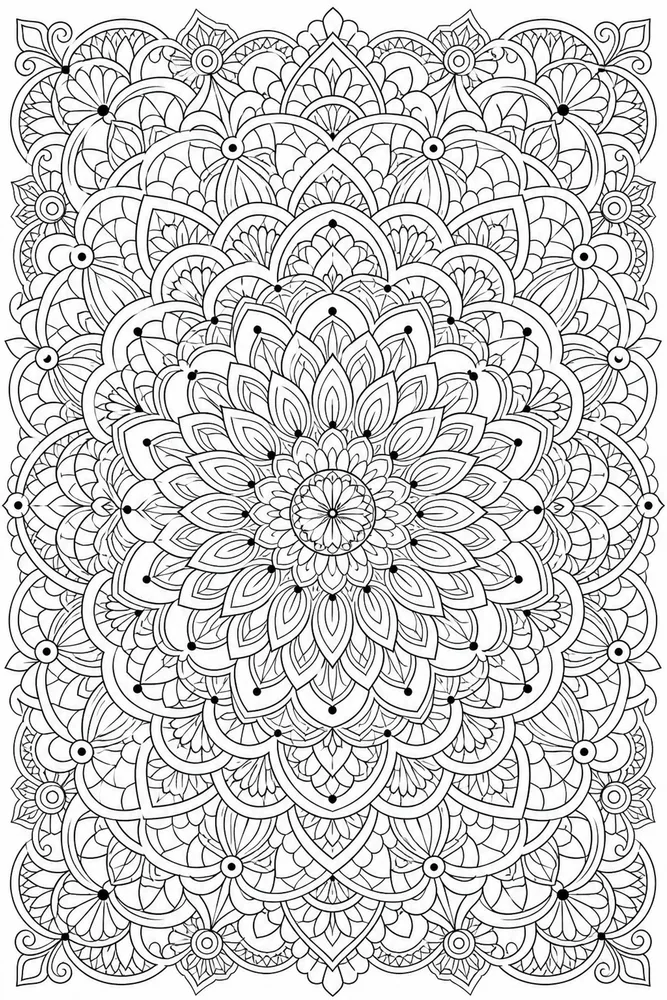 Adult Mandala Geometric Lace coloring page
