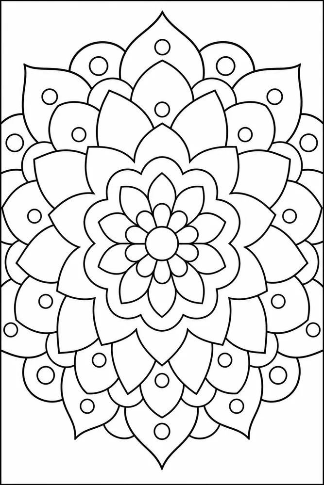 Easy Mandala Simple Petals coloring page